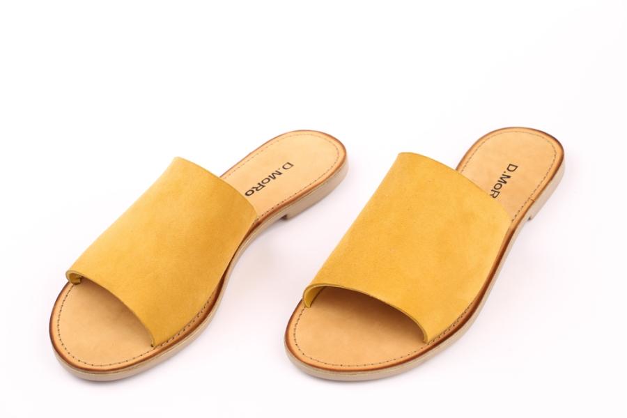 d.moro shoes Women Leather Slippers for summer: MORO-9 Yellow Leather (Wholesale)