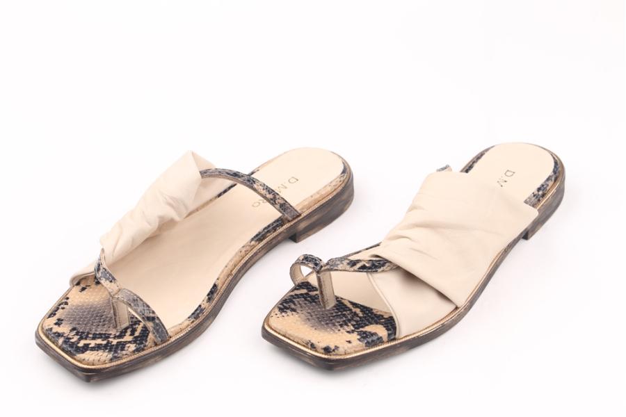 d.moro shoes Women Leather Slippers for summer: MORO-96 Beige Snake Leather (Wholesale)