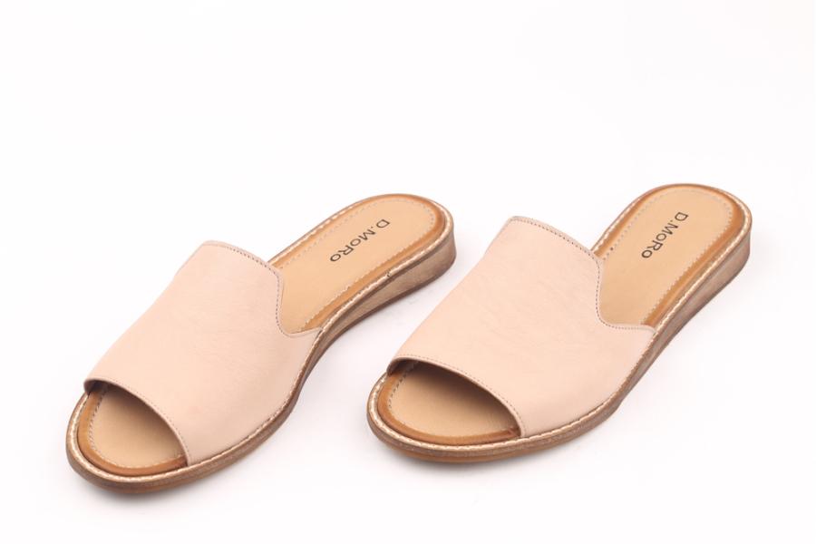 d.moro shoes Women Leather Slippers for summer: NAT-23 Beige Leather (Wholesale)