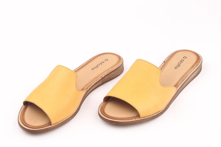 d.moro shoes Women Leather Slippers for summer: NAT-23 Yellow Leather (Wholesale)