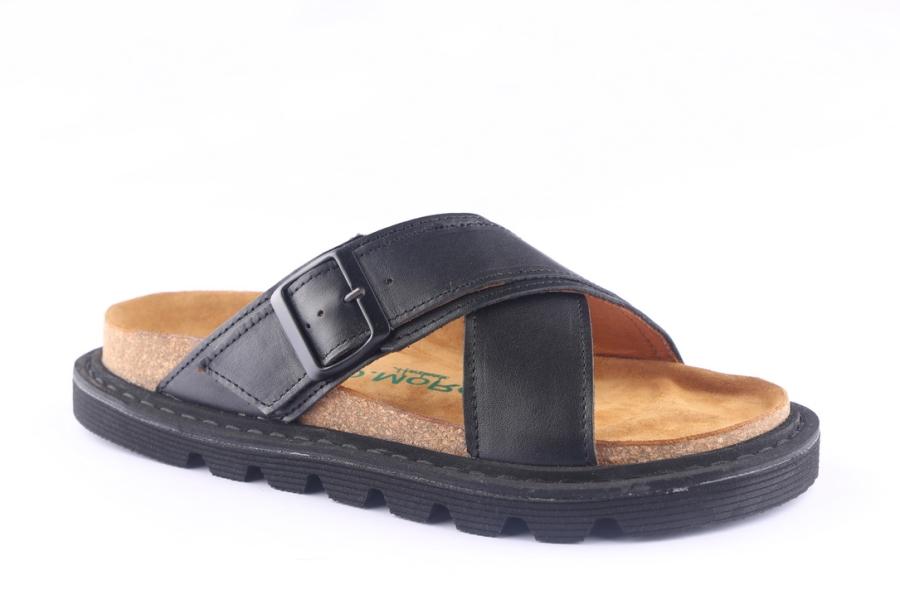 D.moro Shoes Women Leather Slippers For Summer: REY Black (Wholesale)