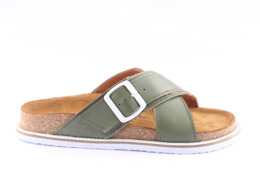 d.moro shoes Women Leather Slippers for Summer: REY Green (Wholesale)
