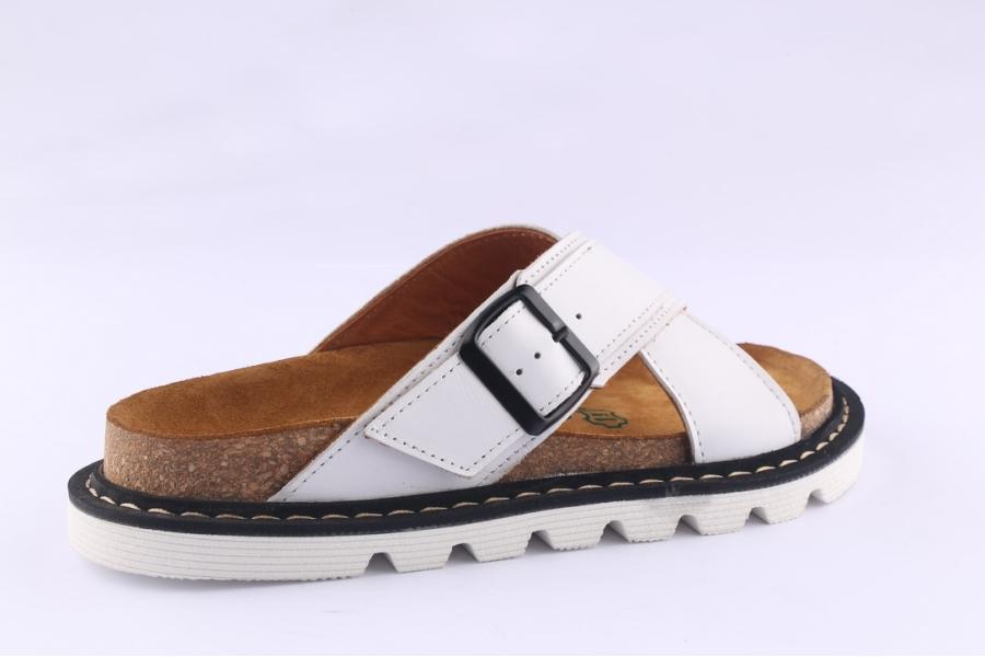 D.moro Shoes Women Leather Slippers For Summer: REY White (Wholesale)