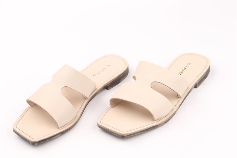 d.moro shoes Women Leather Slippers for summer: SEN-1 Beige Leather (Wholesale)