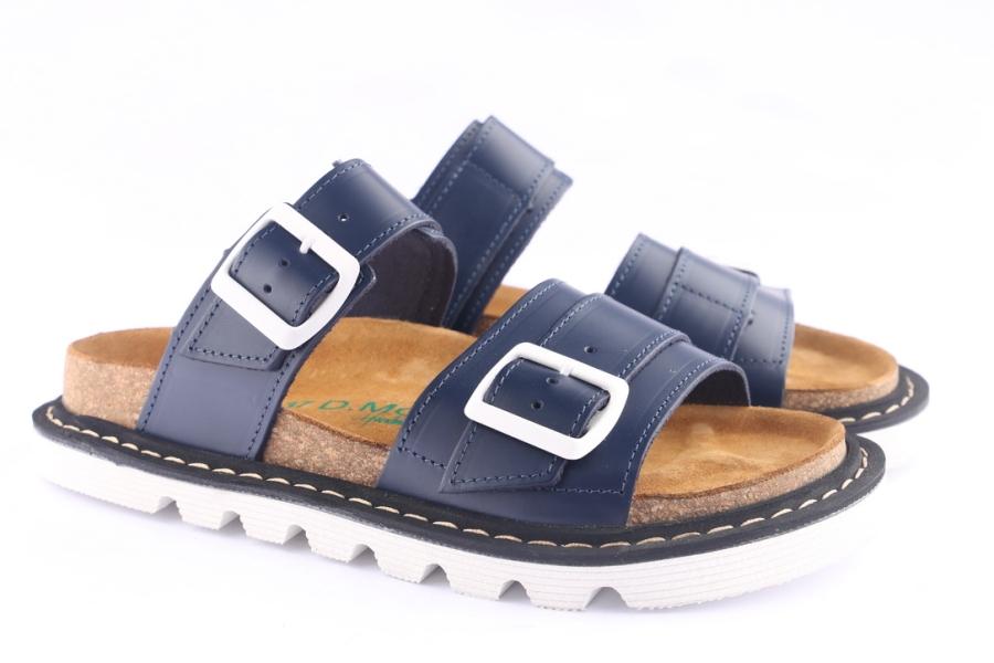D.moro Shoes Women Leather Slippers For Summer: SEY Navy Blue (Wholesale)
