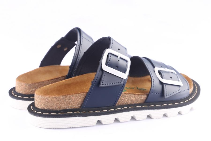 D.moro Shoes Women Leather Slippers For Summer: SEY Navy Blue (Wholesale)