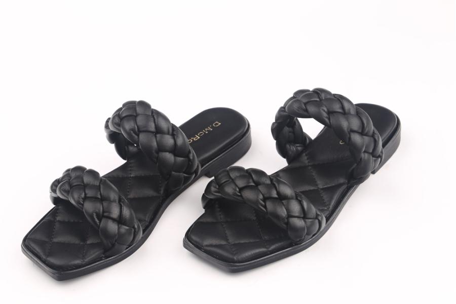 d.moro shoes Women Leather Slippers for summer: TAŞ-11 Black Leather (Wholesale)