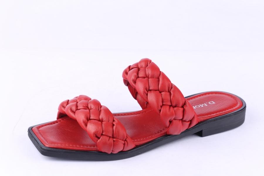 d.moro shoes Women Leather Slippers for summer: TAŞ-11 Red Leather (Wholesale)