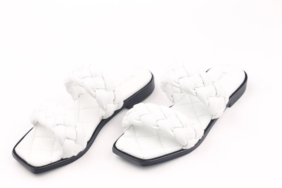 d.moro shoes Women Leather Slippers for summer: TAŞ-11 White Leather (Wholesale)