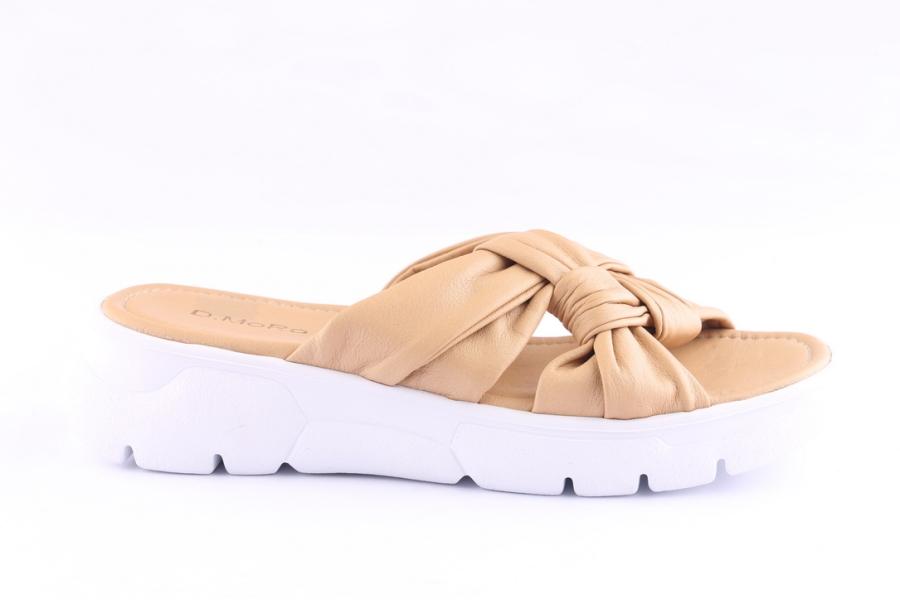d.moro shoes Women Leather Slippers for Summer: TAŞ-116 Light Taupe (Wholesale)
