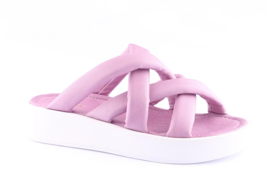 D.moro Shoes Women Leather Slippers For Summer: TAŞ-126 Light Purple (Wholesale)