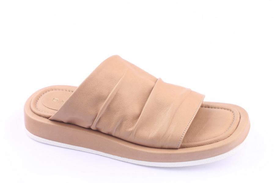 d.moro shoes Women Leather Slippers for summer: TAŞ-154 Dark Beige Leather (Wholesale)