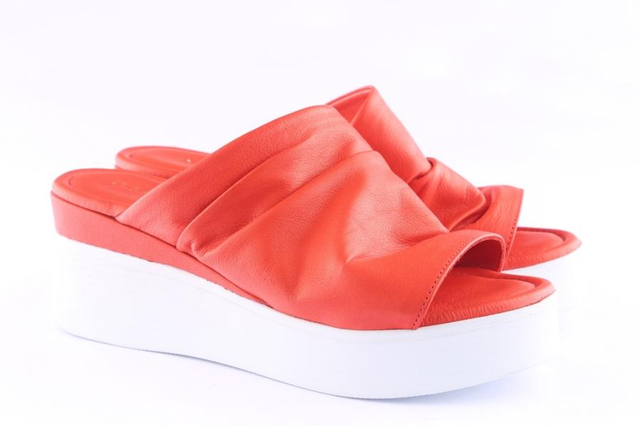 D.moro Shoes Women Leather Slippers For Summer: TAŞ-154 Red (Wholesale)