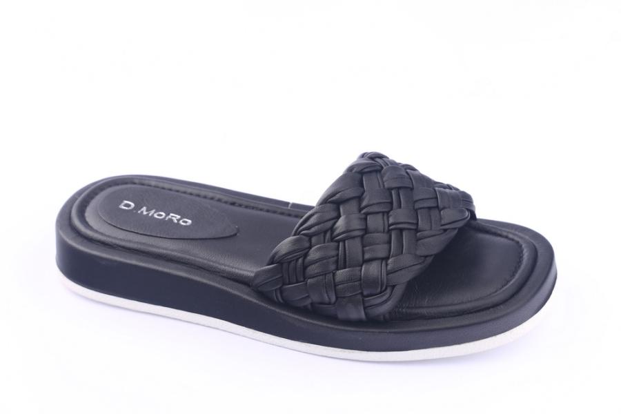 d.moro shoes Women Leather Slippers for summer: TAŞ-192 Black Leather (Wholesale)