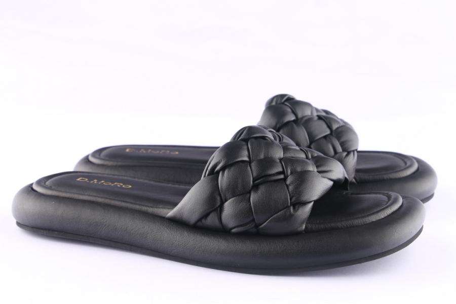D.moro Shoes Women Leather Slippers For Summer: TAŞ-192 Black (Wholesale)