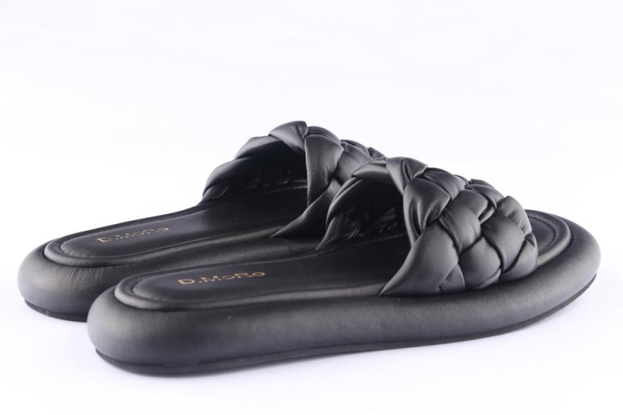 D.moro Shoes Women Leather Slippers For Summer: TAŞ-192 Black (Wholesale)