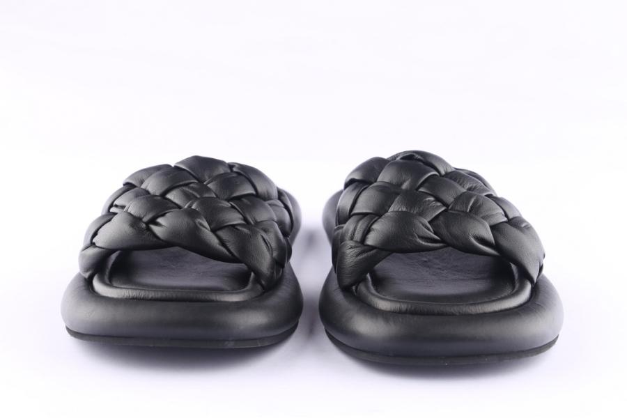 D.moro Shoes Women Leather Slippers For Summer: TAŞ-192 Black (Wholesale)