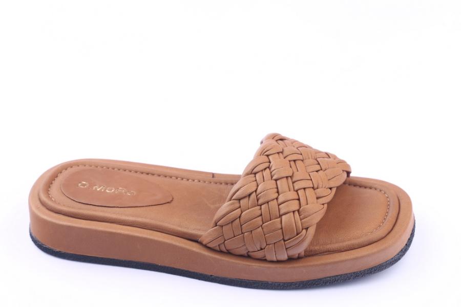 d.moro shoes Women Leather Slippers for summer: TAŞ-192 Brown Leather (Wholesale)