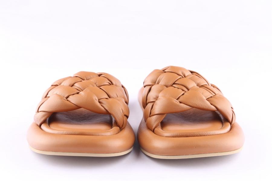 D.moro Shoes Women Leather Slippers For Summer: TAŞ-192 Light Brown (Wholesale)