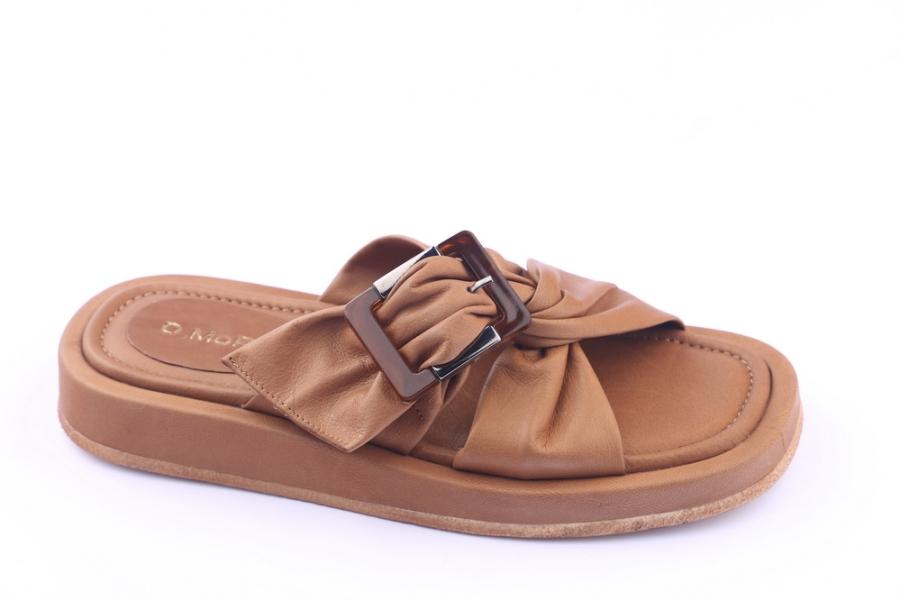 d.moro shoes Women Leather Slippers for summer: TAŞ-199 Brown Leather (Wholesale)