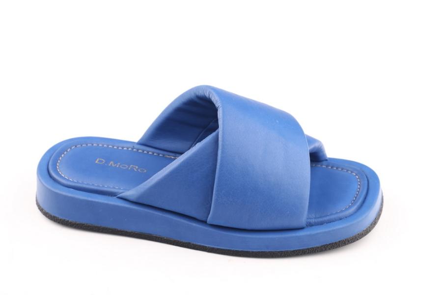 d.moro shoes Women Leather Slippers for summer: TAŞ-238 Blue Leather (Wholesale)