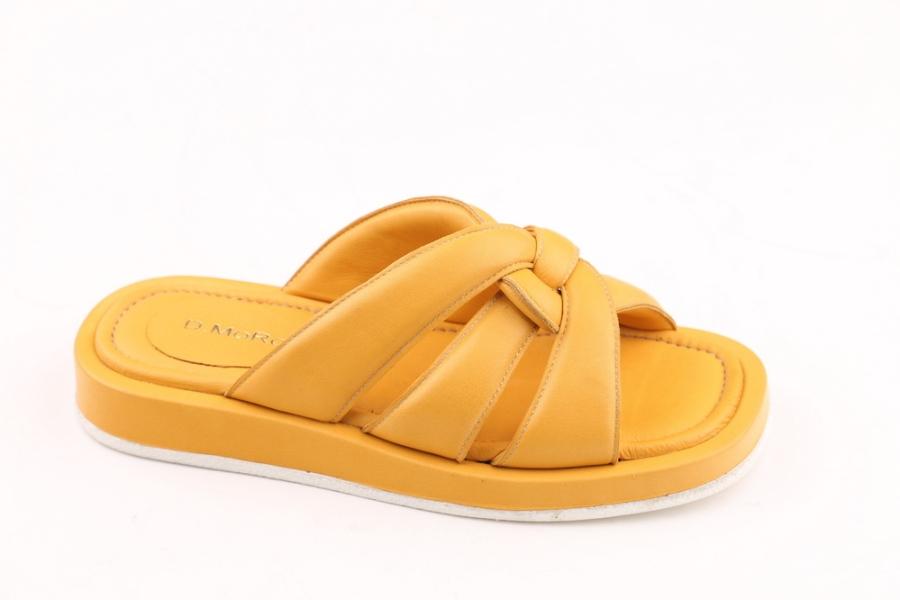 d.moro shoes Women Leather Slippers for summer: TAŞ-239 Yellow Leather (Wholesale)
