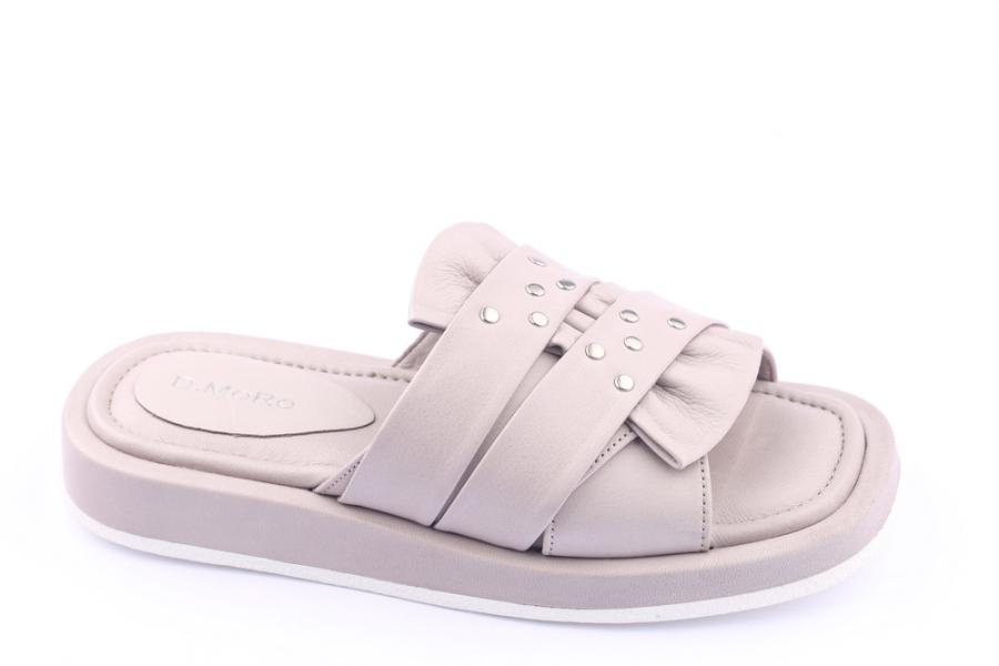d.moro shoes Women Leather Slippers for summer: TAŞ-248 Cream Leather (Wholesale)