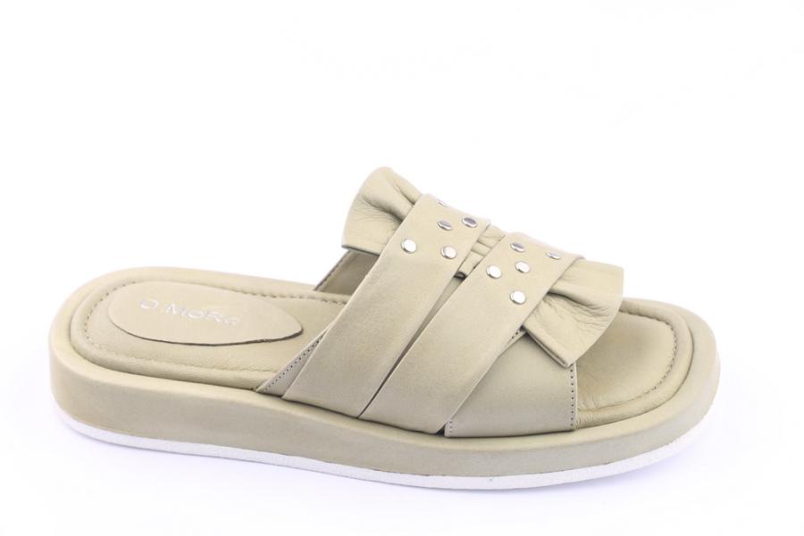 d.moro shoes Women Leather Slippers for summer: TAŞ-248 Light Green Leather (Wholesale)