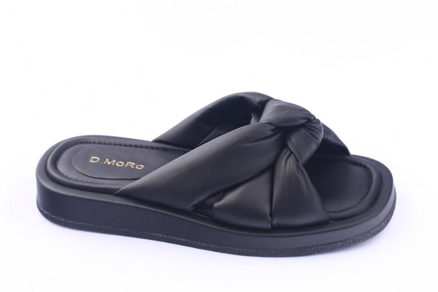 d.moro shoes Women Leather Slippers for summer: TAŞ-251 Black Leather (Wholesale)