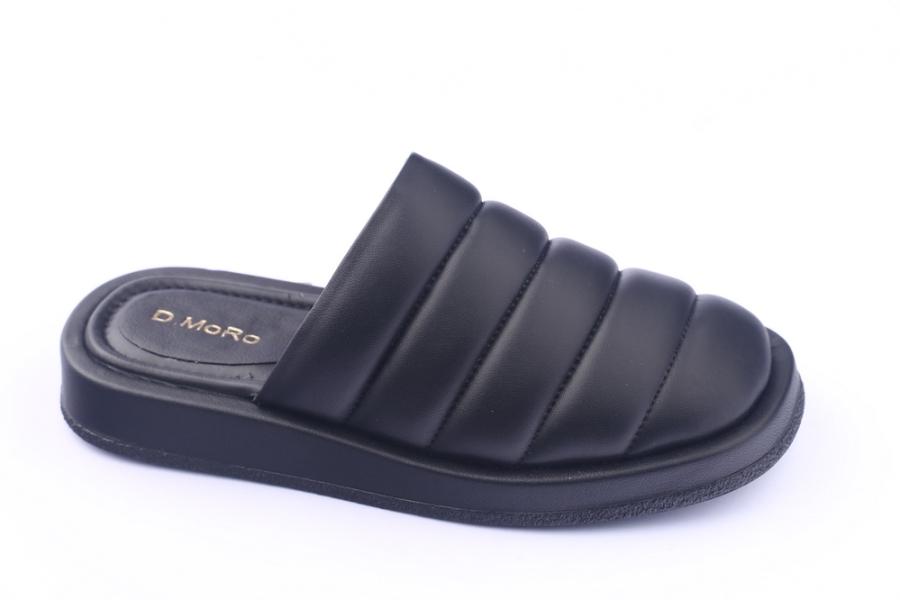 d.moro shoes Women Leather Slippers for summer: TAŞ-252 Black Leather (Wholesale)