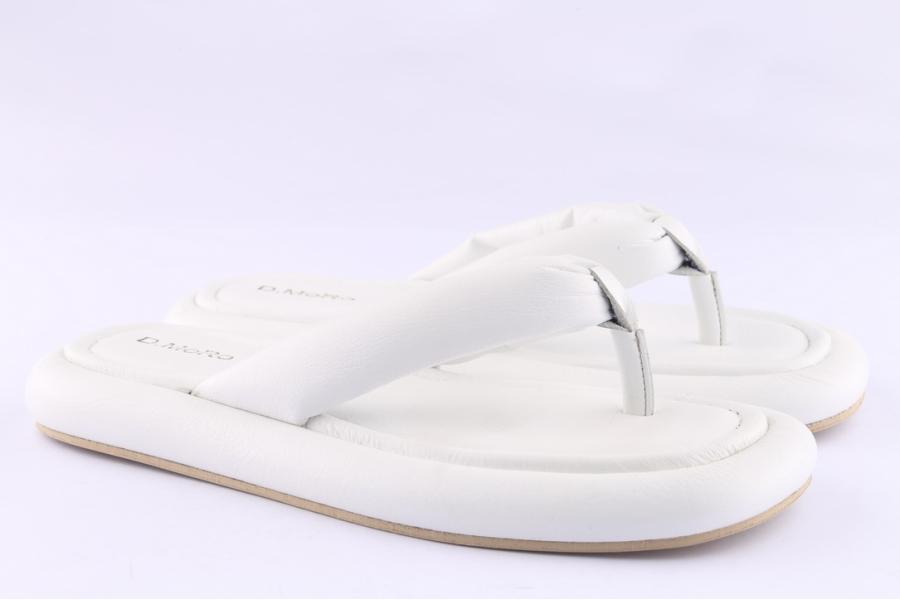 D.moro Shoes Women Leather Slippers For Summer: TAŞ-255 (T) White (Wholesale)