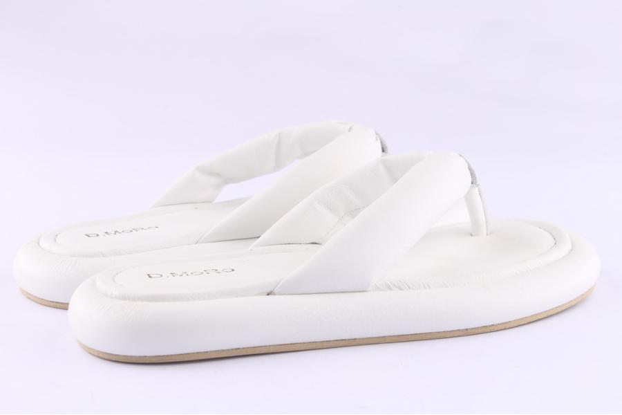 D.moro Shoes Women Leather Slippers For Summer: TAŞ-255 (T) White (Wholesale)
