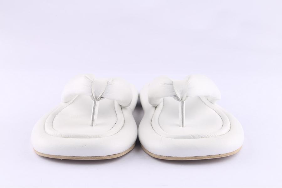 D.moro Shoes Women Leather Slippers For Summer: TAŞ-255 (T) White (Wholesale)