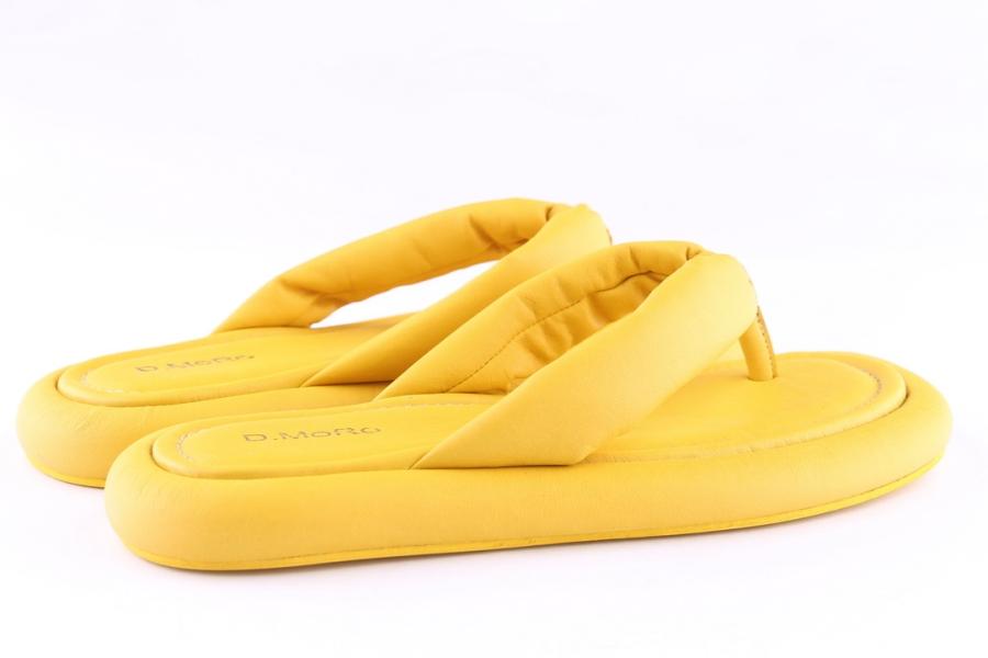 D.moro Shoes Women Leather Slippers For Summer: TAŞ-255 (T) Yellow (Wholesale)