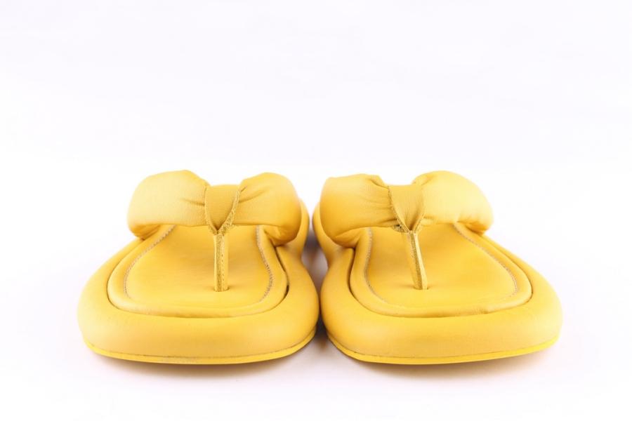 D.moro Shoes Women Leather Slippers For Summer: TAŞ-255 (T) Yellow (Wholesale)