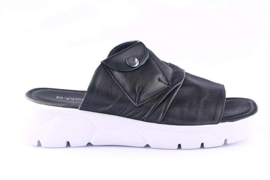d.moro shoes Women Leather Slippers for Summer: TAŞ-294 Black (Wholesale)