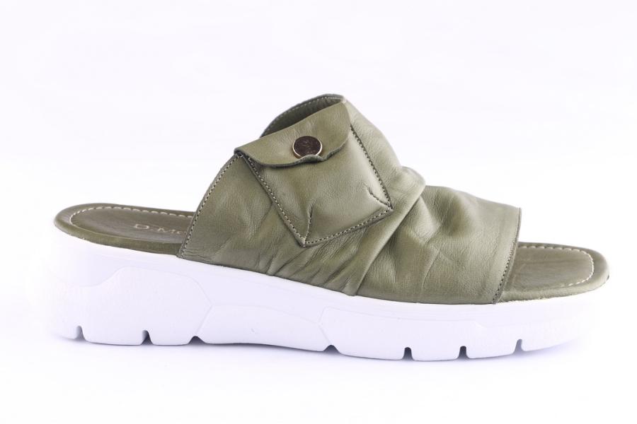 d.moro shoes Women Leather Slippers for Summer: TAŞ-294 Green (Wholesale)