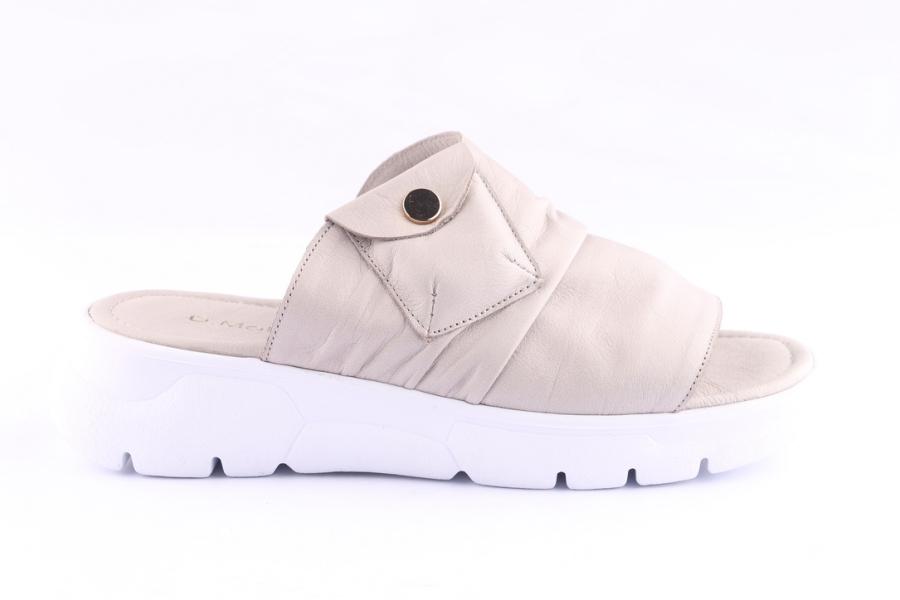 d.moro shoes Women Leather Slippers for Summer: TAŞ-294 Silver Grey (Wholesale)