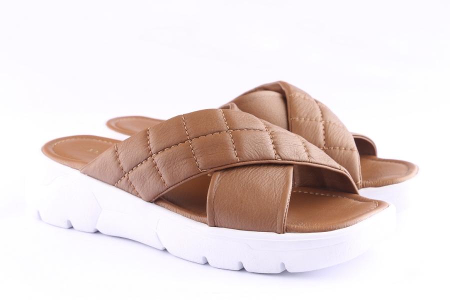 D.moro Shoes Women Leather Slippers For Summer: TAŞ-295 Brown (Wholesale)