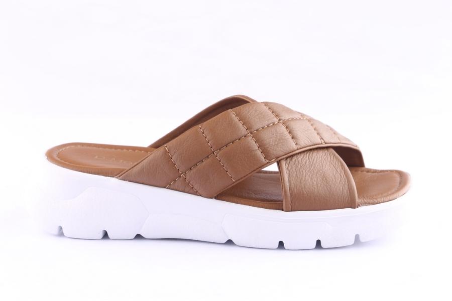 d.moro shoes Women Leather Slippers for Summer: TAŞ-295 Brown (Wholesale)