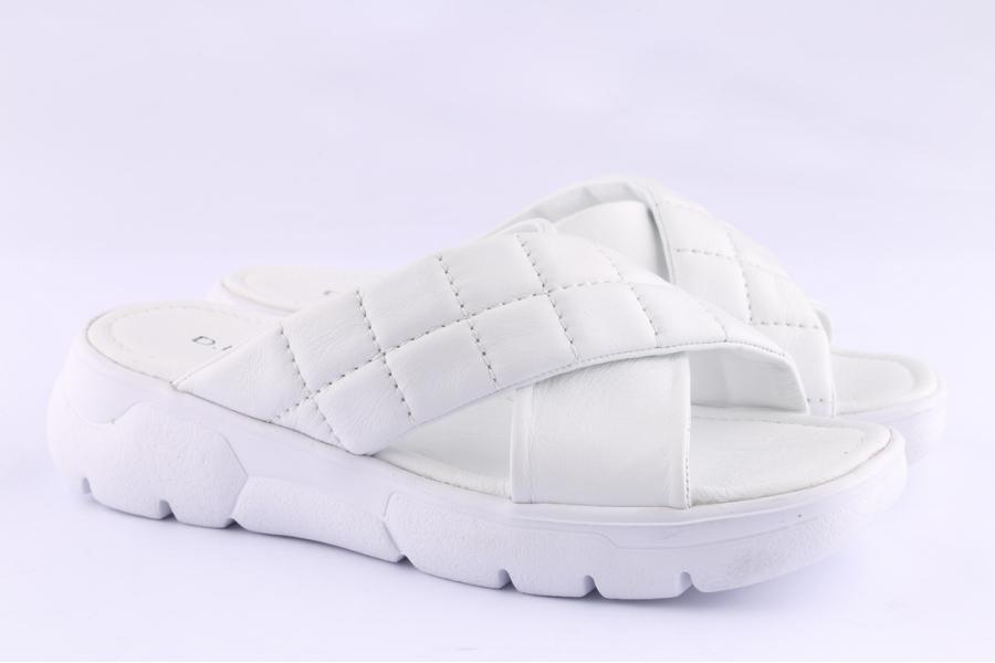 D.moro Shoes Women Leather Slippers For Summer: TAŞ-295 White (Wholesale)