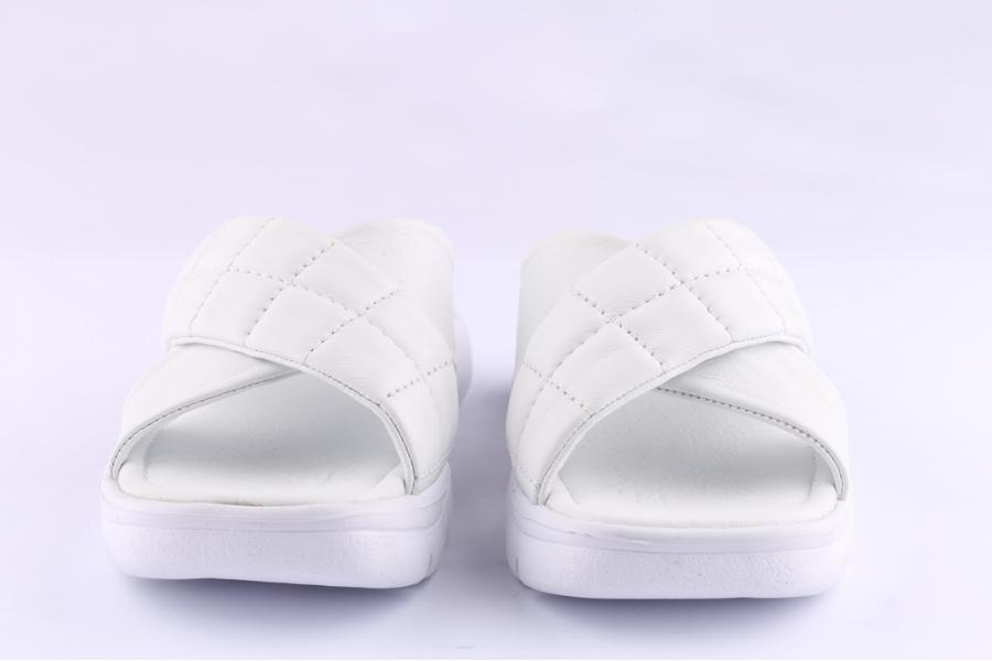 D.moro Shoes Women Leather Slippers For Summer: TAŞ-295 White (Wholesale)