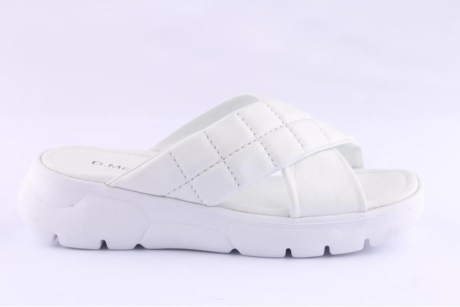 d.moro shoes Women Leather Slippers for Summer: TAŞ-295 White (Wholesale)