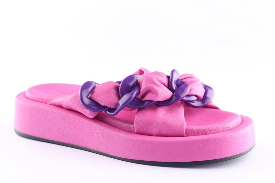 D.moro Shoes Women Leather Slippers For Summer: TAŞ-296 Fuchsia (Wholesale)