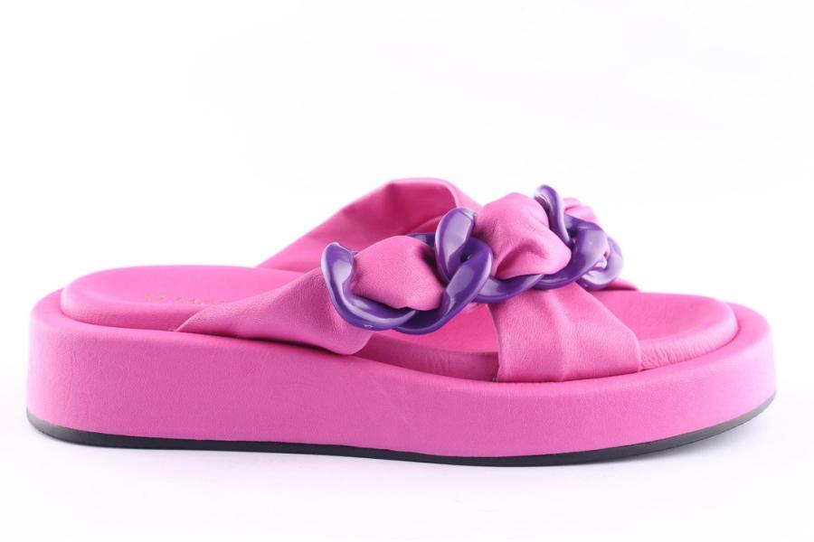 d.moro shoes Women Leather Slippers for Summer: TAŞ-296 Fuchsia (Wholesale)