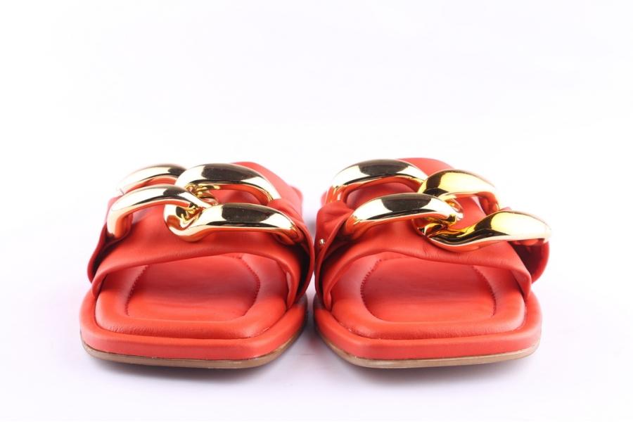 D.moro Shoes Women Leather Slippers For Summer: TAŞ-299 Red (Wholesale)