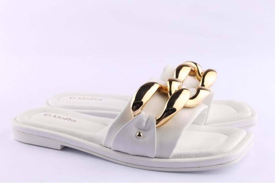 D.moro Shoes Women Leather Slippers For Summer: TAŞ-299 White (Wholesale)