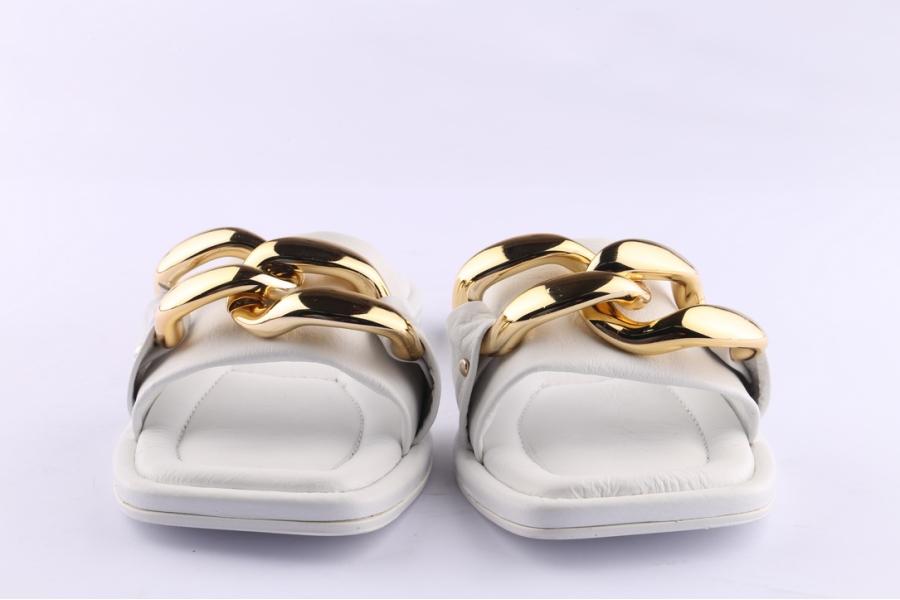 D.moro Shoes Women Leather Slippers For Summer: TAŞ-299 White (Wholesale)