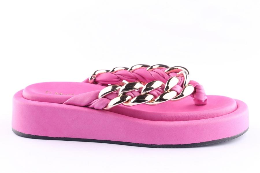 d.moro shoes Women Leather Slippers for Summer: TAŞ-302 Fuchsia (Wholesale)