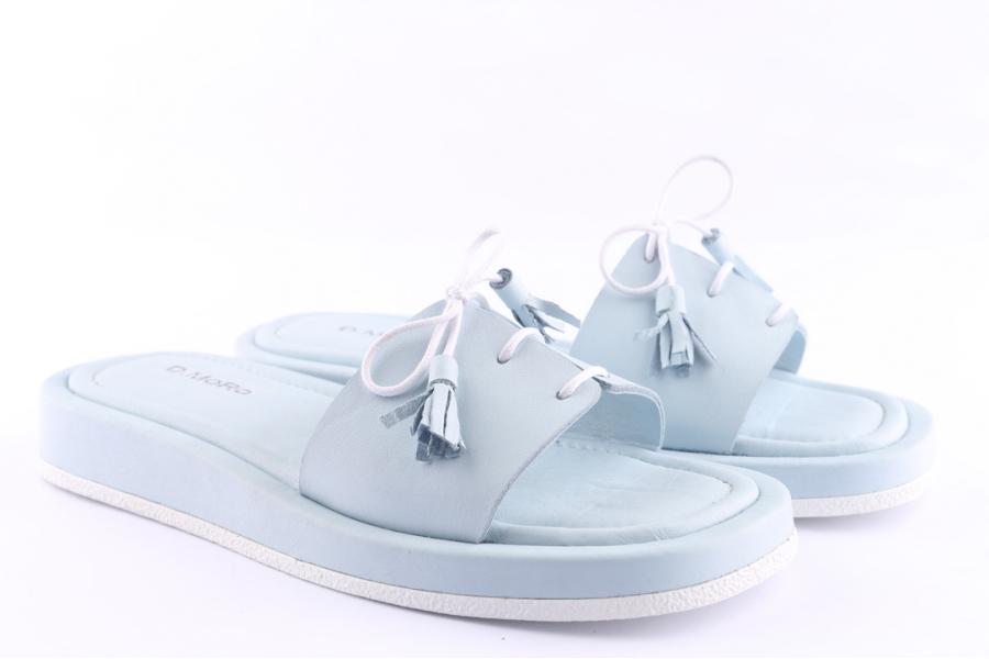 D.moro Shoes Women Leather Slippers For Summer: TAŞ-335 Ice Blue (Wholesale)